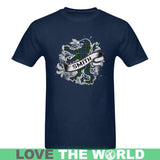 SMITH LION TARTAN T-SHIRT H21 - smith-lion-tartan-t-shirt-h21-s-na1-navy-blue-sunny-mens-usa-size-model-t02-shirts-1sttheworld_874
