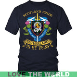 SUTHERLAND TARTAN IN MY VEINS T-SHIRT C6 - sutherland-tartan-in-my-veins-t-shirt-c6-district-unisex-navy-s-shirts-1sttheworld_138