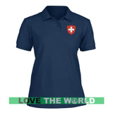 SWITZERLAND - COAT OF ARMS WOMEN POLO T-SHIRT W8 - switzerland-coat-of-arms-women-polo-t-shirt-w8-navy-s-womens-shirts-1sttheworld_163