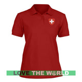 SWITZERLAND - COAT OF ARMS WOMEN POLO T-SHIRT W8 - switzerland-coat-of-arms-women-polo-t-shirt-w8-red-s-womens-shirts-1sttheworld_334