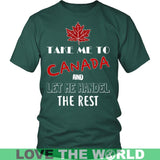 TAKE ME TO CANADA T-SHIRTS NH1 - take-me-to-canada-t-shirts-nh1-district-unisex-shirt-dark-green-s-1sttheworld_120