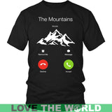 THE MOUNTAINS ARE CALLING AND I MUST GO 28 - the-mountains-are-calling-and-i-must-go-28-district-unisex-shirt-black-s-t-shirts-1sttheworld_571