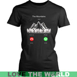 THE MOUNTAINS IS CALLING T-SHIRT P3 - the-mountains-is-calling-t-shirt-p3-district-womens-black-xs-shirts-1sttheworld_699