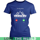 THE MOUNTAINS IS CALLING T-SHIRT P3 - the-mountains-is-calling-t-shirt-p3-district-womens-royal-blue-xs-shirts-1sttheworld_105