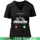 THE MOUNTAINS IS CALLING T-SHIRT P3 - the-mountains-is-calling-t-shirt-p3-district-womens-v-neck-black-s-shirts-1sttheworld_738