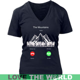 THE MOUNTAINS IS CALLING T-SHIRT P3 - the-mountains-is-calling-t-shirt-p3-district-womens-v-neck-navy-s-shirts-1sttheworld_412