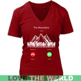 THE MOUNTAINS IS CALLING T-SHIRT P3 - the-mountains-is-calling-t-shirt-p3-district-womens-v-neck-red-s-shirts-1sttheworld_451