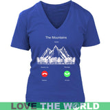 THE MOUNTAINS IS CALLING T-SHIRT P3 - the-mountains-is-calling-t-shirt-p3-district-womens-v-neck-royal-blue-s-shirts-1sttheworld_936