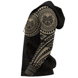 Polynesian Tiki Face Tattoo Style Hoodie A7 - the_rock_gold_2