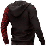Hawaii Polynesian Tiki Face Tattoo Red Pullover Hoodie A7 - the_rock_red_3