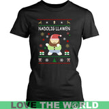 WALES CHRISTMAS T-SHIRT P1 - wales-christmas-t-shirt-p1-district-womens-black-xs-shirts-1sttheworld_246