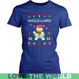 WALES CHRISTMAS T-SHIRT P1 - wales-christmas-t-shirt-p1-district-womens-royal-blue-xs-shirts-1sttheworld_100