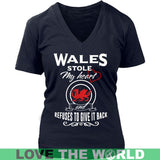 WALES STOLE MY HEART T-SHIRTS N1 - wales-stole-my-heart-t-shirts-n1-district-womens-v-neck-navy-s-1sttheworld_544