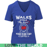 WALES STOLE MY HEART T-SHIRTS N1 - wales-stole-my-heart-t-shirts-n1-district-womens-v-neck-royal-blue-s-1sttheworld_380